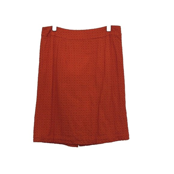 Coldwater Creek Women's Short Eyelet A-Line Skirt Lined Size 10 Orange - Picture 1 of 8